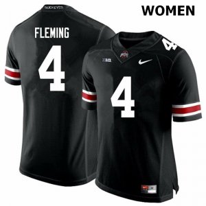 Women's Ohio State Buckeyes #4 Julian Fleming Black Nike NCAA College Football Jersey In Stock ZZV3744KW
